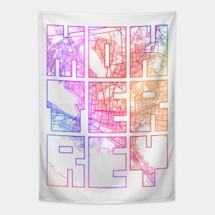 Monterrey, Mexico City Map Typography - Colorful Tapestry