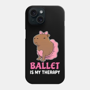 Ballet is my therapy cartoon Capybara Phone Case