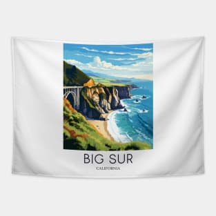 A Pop Art Travel Print of Big Sur - California - US Tapestry