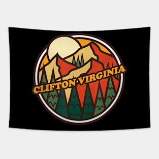 Vintage Clifton, Virginia Mountain Hiking Souvenir Print Tapestry