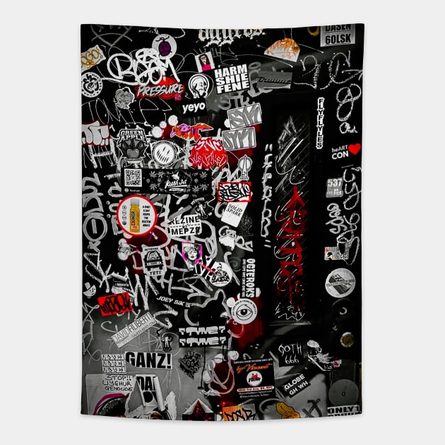 Street Graffiti Tag Stickers NYC Tapestry by eleonoraingrid