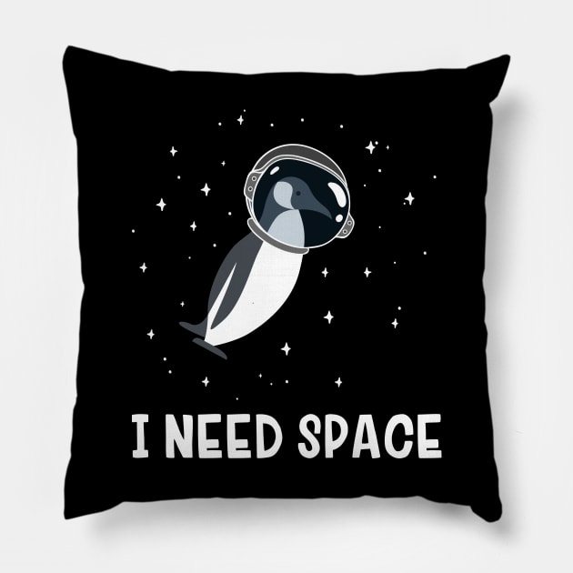 I Need Space Penguin Pillow by thingsandthings