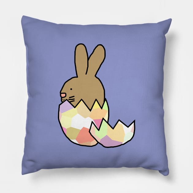 Bunny Rabbit Hatching from Easter Egg Pillow by ellenhenryart