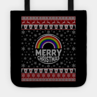 Merry Christmas Gay Rainbow LGBT Tote