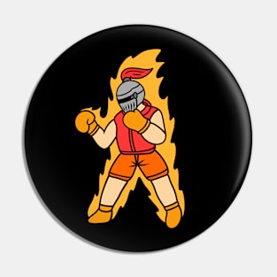 Cool cartoon knight boxing Pin