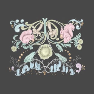 Woodland Squirrels and Bluebells T-Shirt