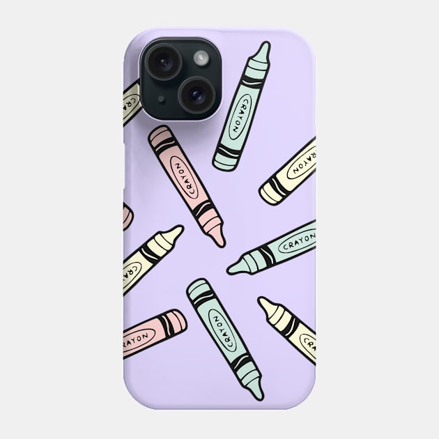 Crayons Lilac Pattern Phone Case by evannave