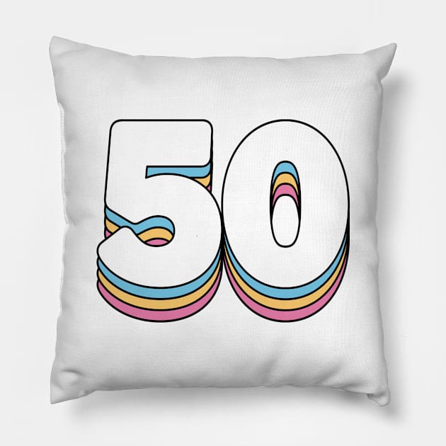 50 Number Pillow by RetroDesign