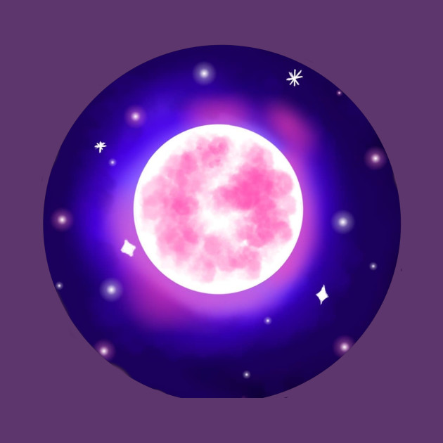 glowing pink moon by artsuhana