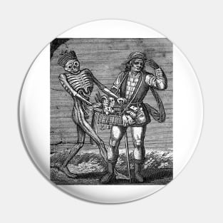 The Advocate and Death, from the Dance of Death - Wenceslaus Hollar Pin