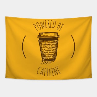 Powered by Caffeine Coffee Cup Tapestry