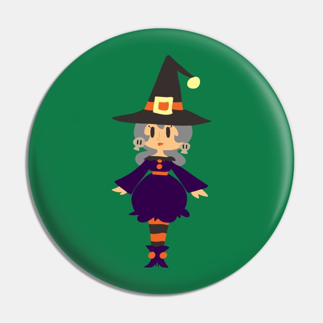 Cute Witch with Silver Hair Pin by saradaboru