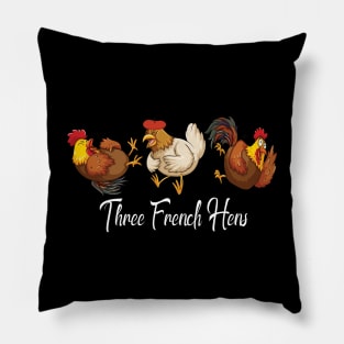 Three French Hens Pillow