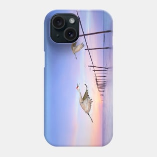 Sandhill Crane Birds in Flight Phone Case