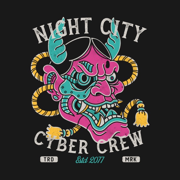 Night City Cyber Crew - Cyberpunk Traditional Tattoo by Nemons