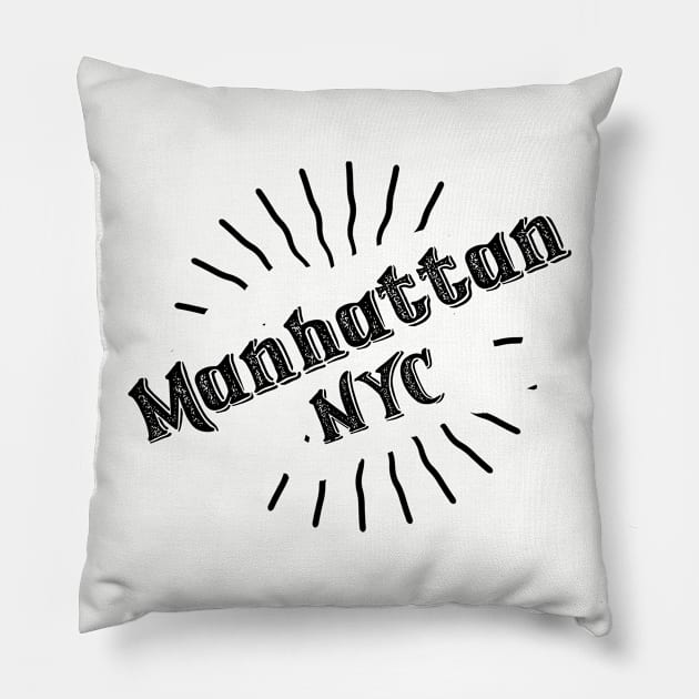 Manhattan NYC New York City Pillow by letnothingstopyou