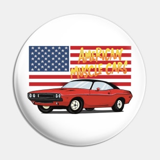 The Red American Muscle Cars Pin