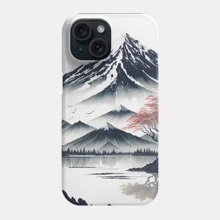 Serene Mount Fuji Sunset - Peaceful River Scenery Phone Case