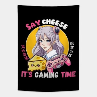 Say cheese It's Gaming time Tapestry