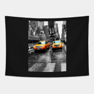 Yellow Taxi Cabs Times Square New York City Tapestry