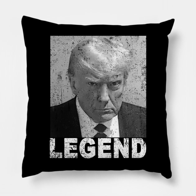 Donald Trump Mug shot Legend Pillow by glaucomaegford