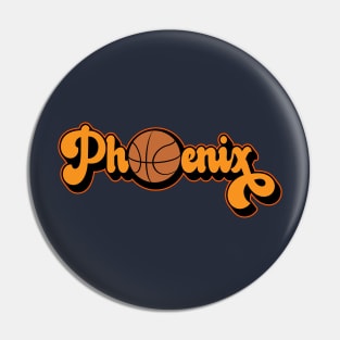 Phoenix AZ Retro Basketball Design Pin