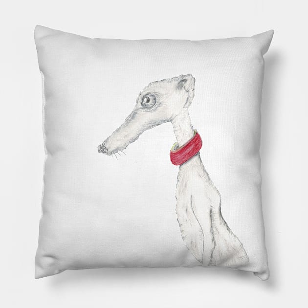 greyhound Pillow by haresandcritters