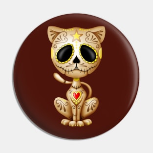 Brown Zombie Sugar Kitten Cat Pin