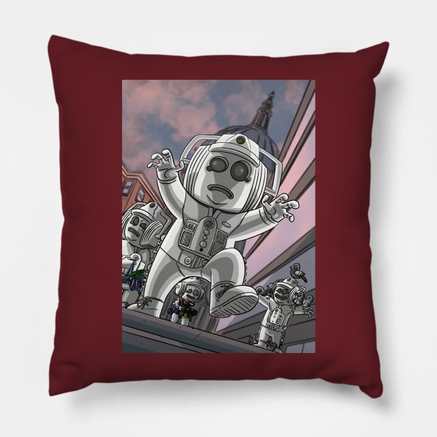 Invasion Pillow by Webb Doodles