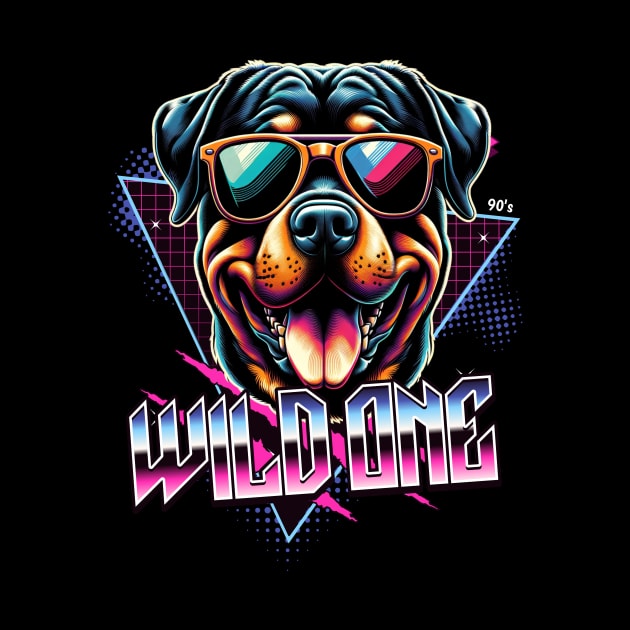 Wild One Rottweiler Dog by Miami Neon Designs