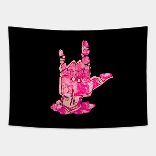 I Love You - asl pink hand Tapestry