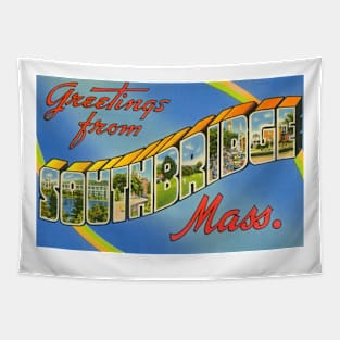 Greetings from Southbridge, Mass. - Vintage Large Letter Postcard Tapestry