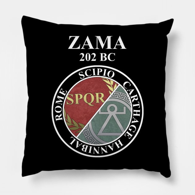 Battle of Zama Rome vs Carthage Punic Wars Pillow by AgemaApparel