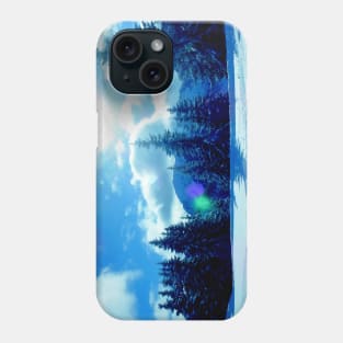 Blue sky, snow and trees Phone Case