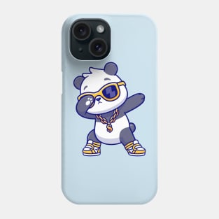 Cute Panda Dabbing Wearing Gold Chain Necklace And Glasses Cartoon Phone Case