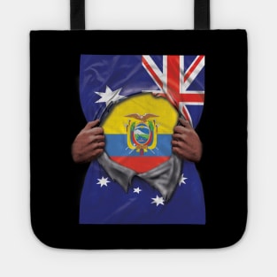 Ecuador Flag Australian Flag Ripped - Gift for Ecuadorian From Ecuador Tote