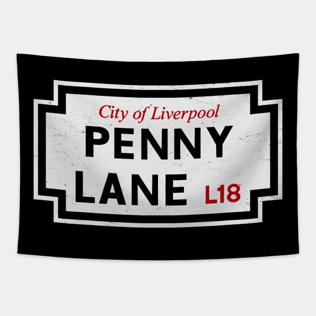 Vintage Penny Lane Street Sign Tapestry by TwistedCharm