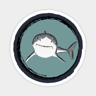 Artwork of a Great White Shark IV Magnet