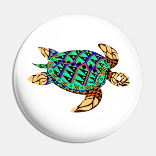 kawaii tropical caribbean turtle ecopop in the ocean art Pin