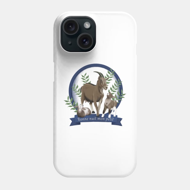 Mother Goat and her kids Phone Case by AudreyJanvier