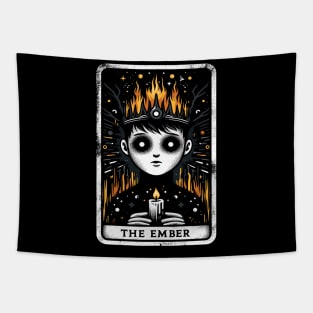 The Ember Emperor Burn Flame Funny Tarot Card Pun Horoscope Tapestry