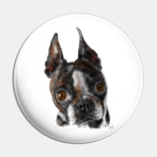 Black and White Boston Terrier Pin