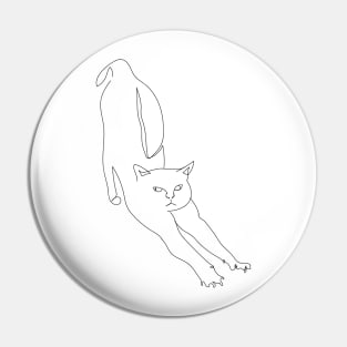 Lineart cat stretching Pin