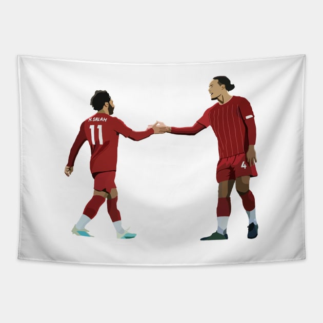 Mohamed Salah & Virgil van Dijk Tapestry by Webbed Toe Design's