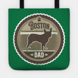 Boston Dad - Distressed Boston Terrier Silhouette Design Tote