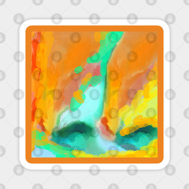 Orange abstracts Magnet by jen28