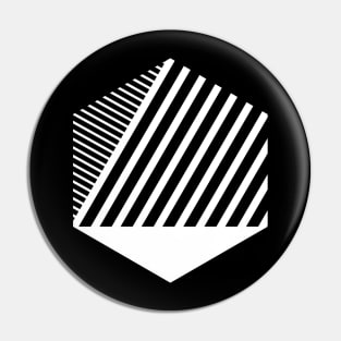 Hexagon Stripes - BlackWhite Pin