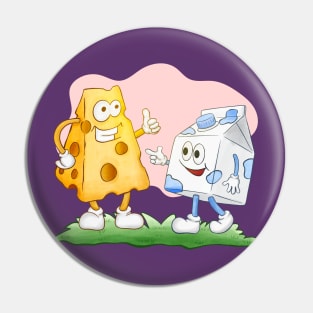 Funny Milk And Cheese Pin