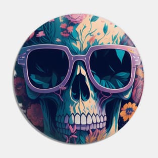 Skull Floral Pin