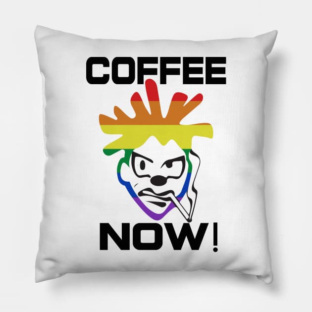 Coffee Now! - Humorous Coffee Graphic Pillow by Well3eyond